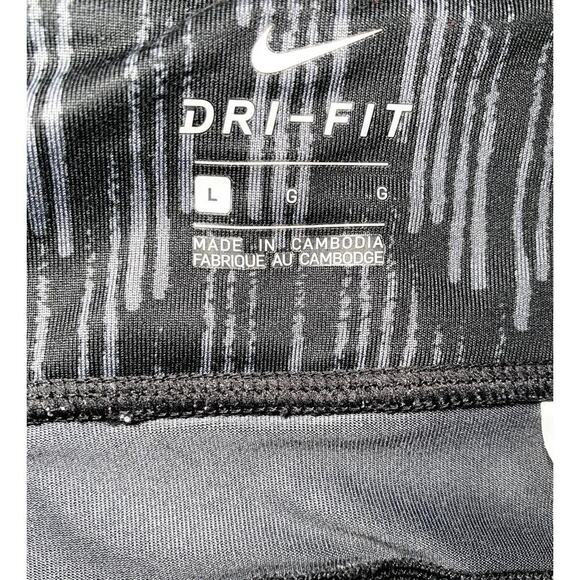 Nike Dri-FIT Black & Gray Leggings with Zipper Pocket - L - Picture 5 of 5